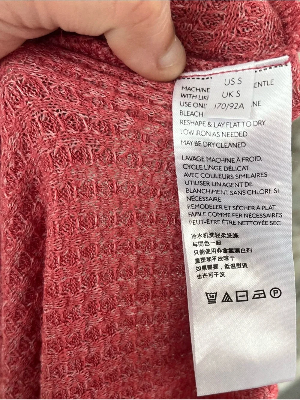 Free People Leo Henley Tee Waffle Knit Size Small